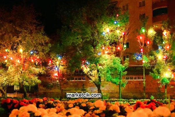 marketcik dekoratif ağaç feneri ışıkları